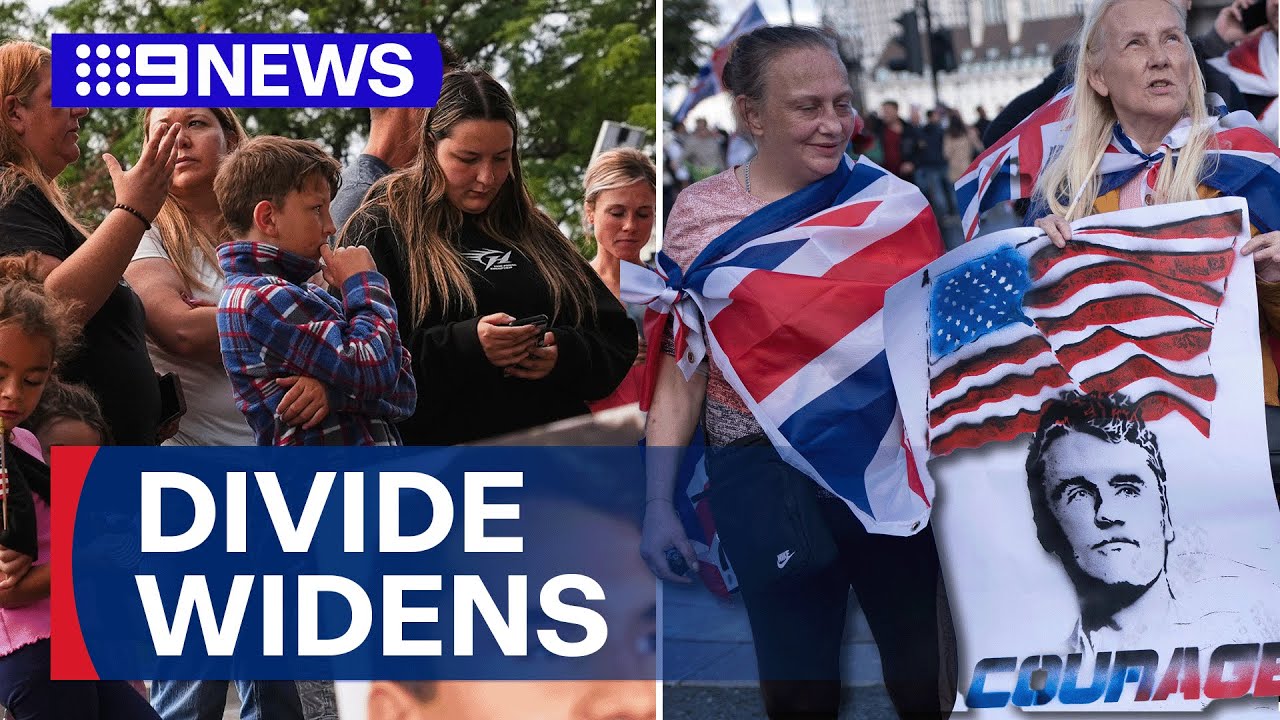 Clashes during London protest organised by far-right activist | 9 News Australia