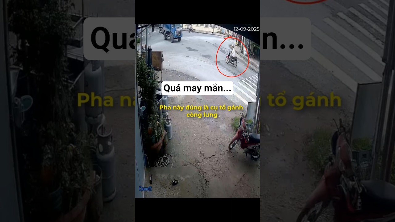 pha n&agrave;y đ&uacute;ng l&agrave; cụ tổ g&aacute;nh c&ograve;ng lưng, qu&aacute; may mắn #mayman #giaothong #cameragiaothong