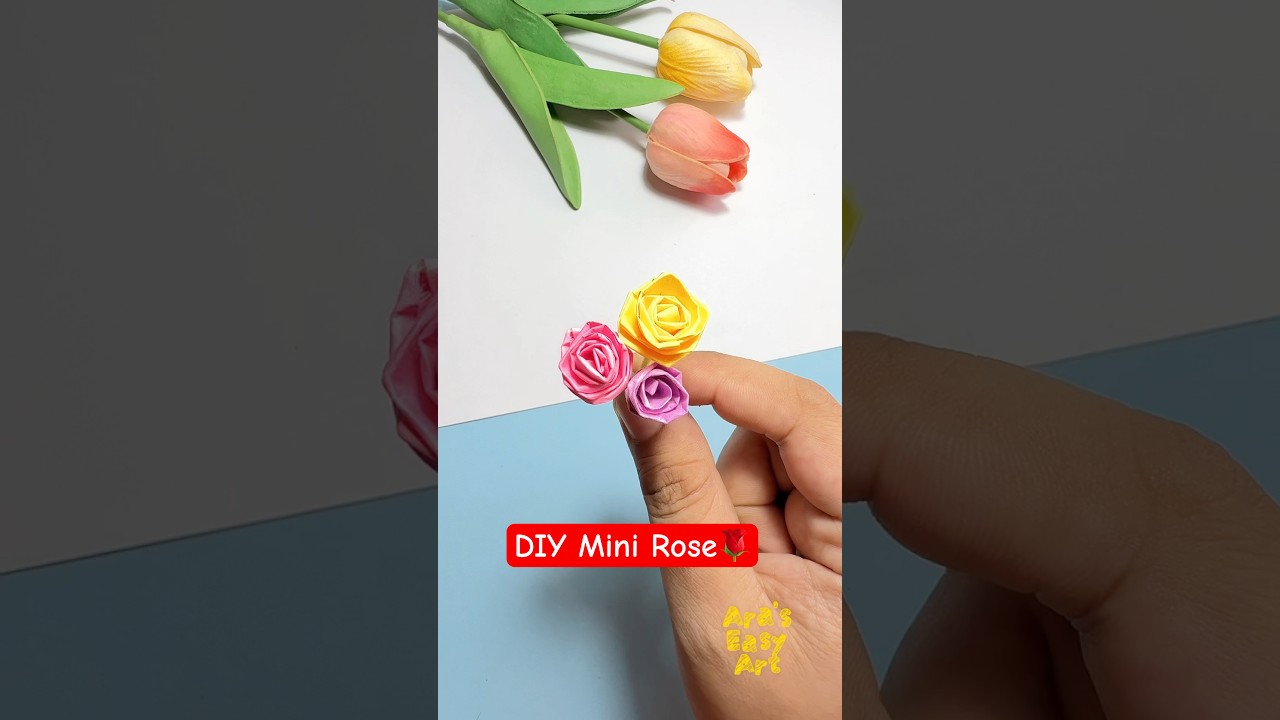 DIY Origami Mini Rose Flower 🌹 Paper Craft @ArasEasyArt #diy #viral #ytshorts #rose #flower