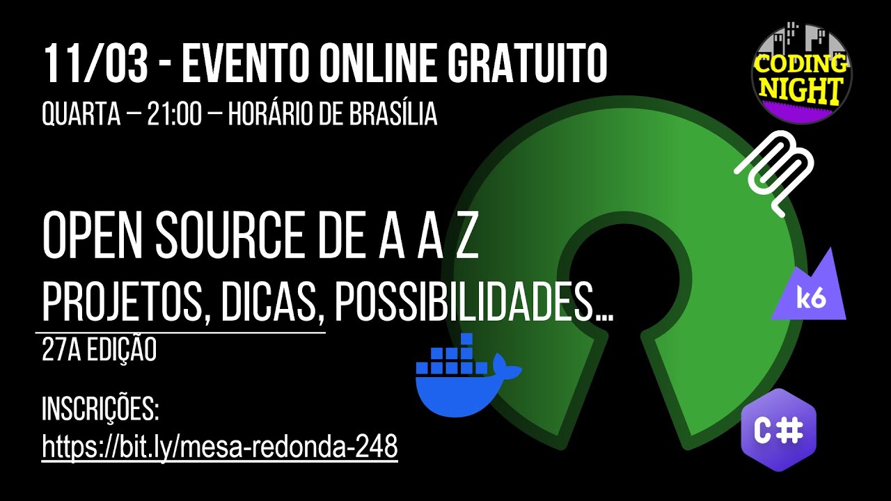 Mesa Redonda #248: Open source de A a Z - projetos, dicas, possibilidades... | 27a edição