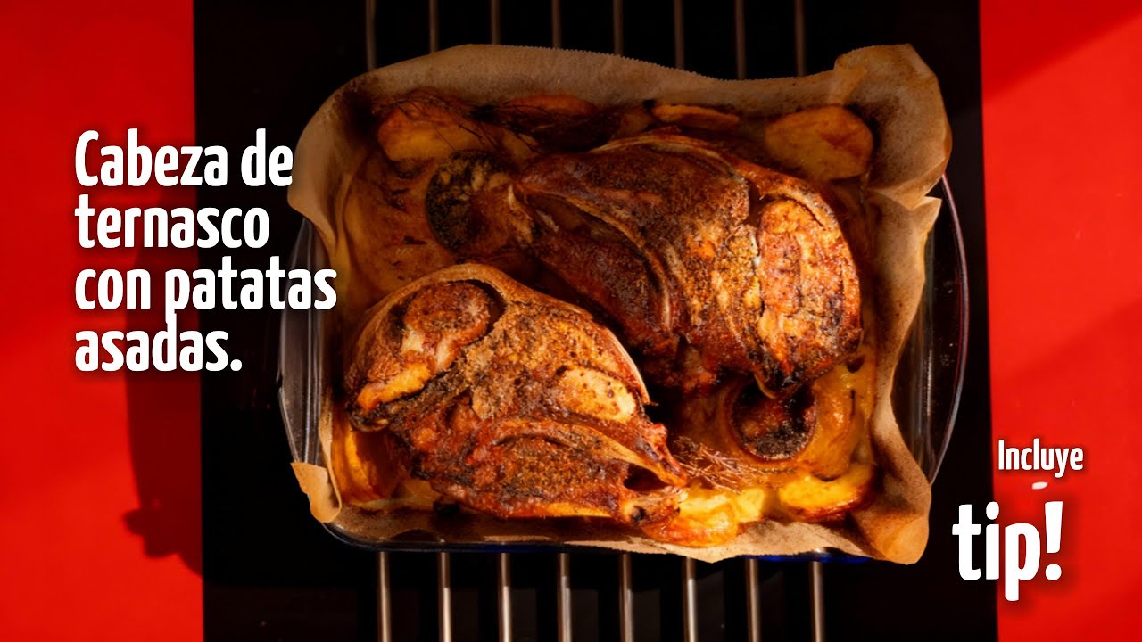 Cabeza de ternasco con patatas al horno