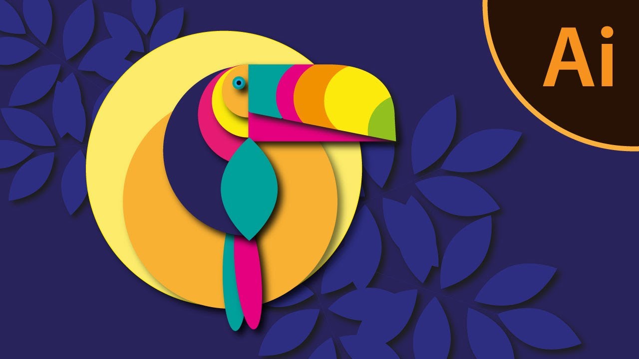 Vector illustration with geometric shapes in Adobe Illustrator
