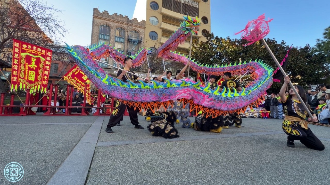 World Dragon Dance & Lion Dance Day 2026 San Francisco - Acrobatic Dragon Dance Routine