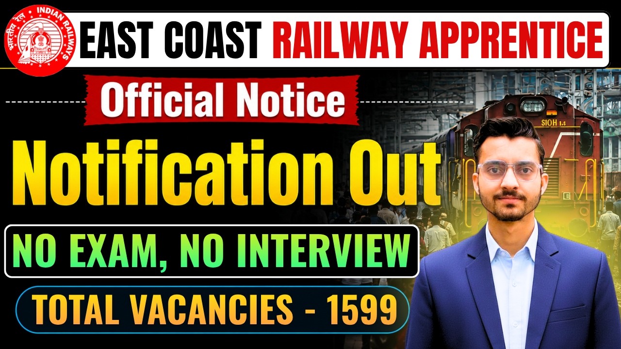 East Coast Railway Act Apprentice Recruitment 2026 | Merit Based Jobs | Apprentice Notification 2026