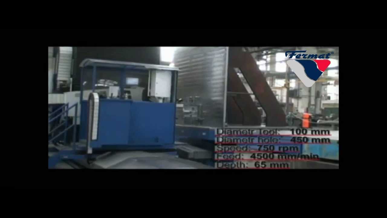 Floor type Horizontal Boring Mill - Boring and Milling a Hole with Through Spindle Coolant System