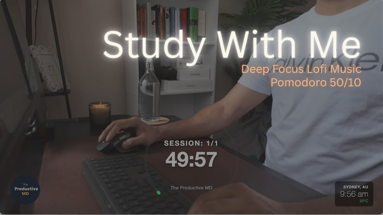 Deep Focus Study With Me | 1 Hour Pomodoro 50/10 | Medical Student