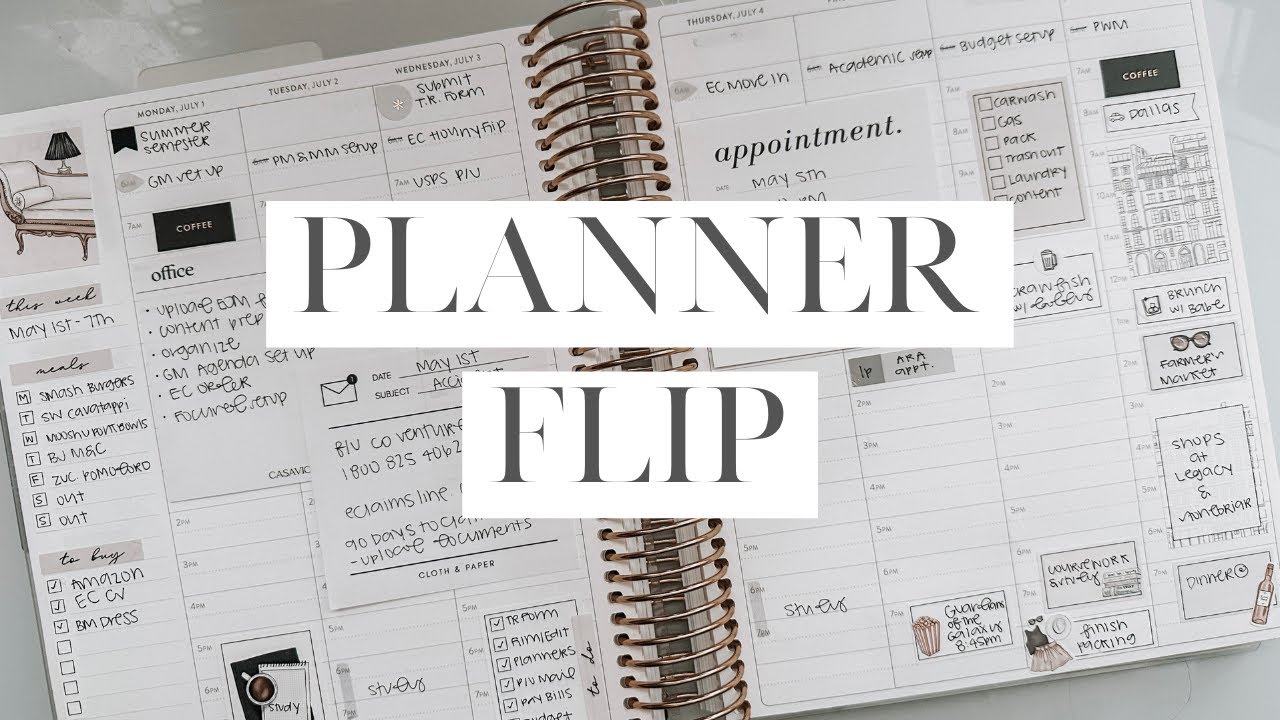 Erin Condren Hourly LifePlanner End of Month Flip & Set Up