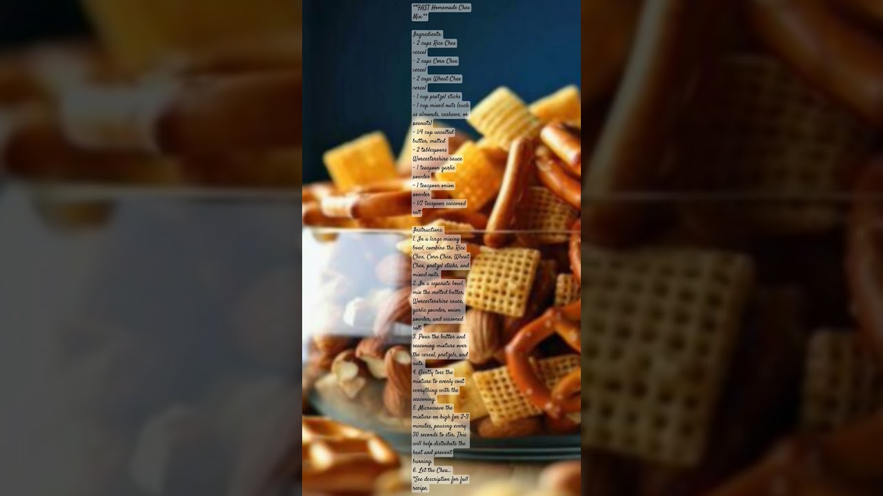 **Homemade Chex Mix**#eat#food#short#recipe# savory#crunchy#snack#chexmix#food#party#diet#microwave