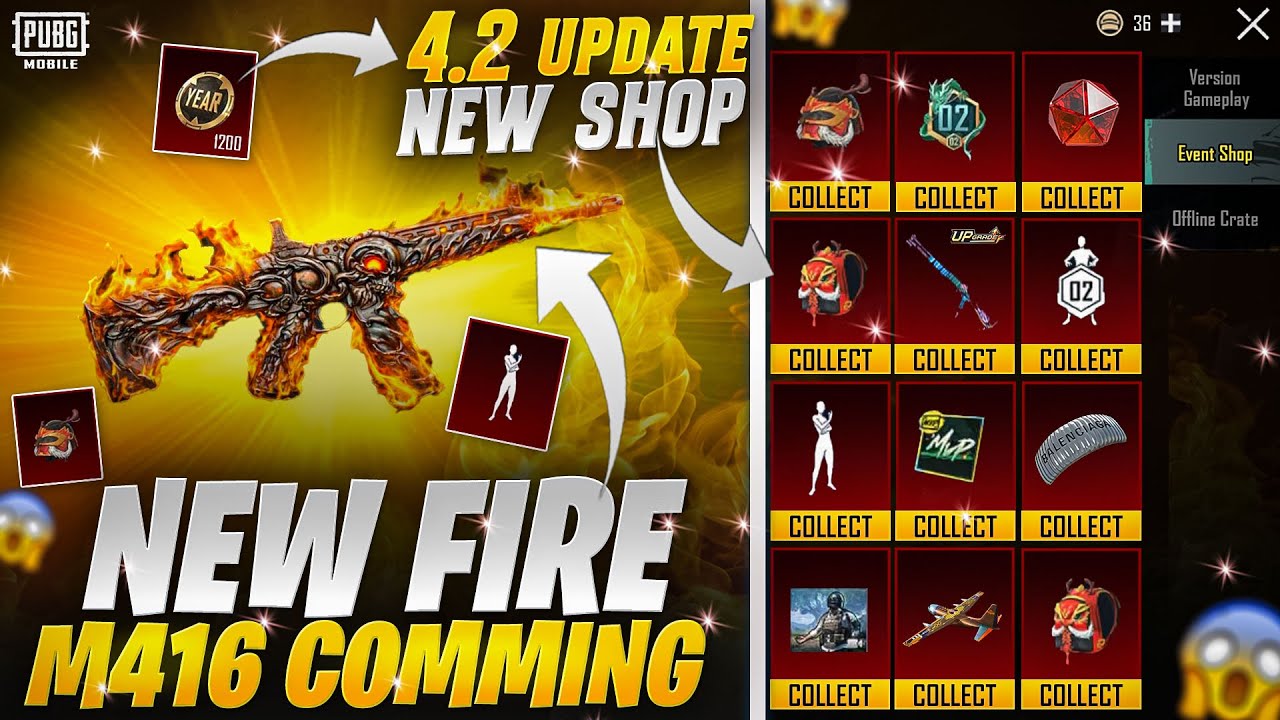 New Fire Upgradable M416 Coming | 4.2 Update New Shop and Free Rewards | PUBGM 