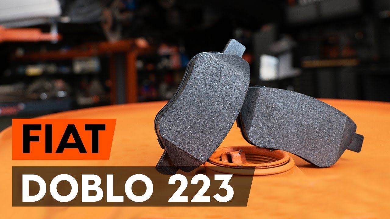 How to change front brake pads / front brake pad set on FIAT DOBLO 1 (223) [TUTORIAL AUTODOC]