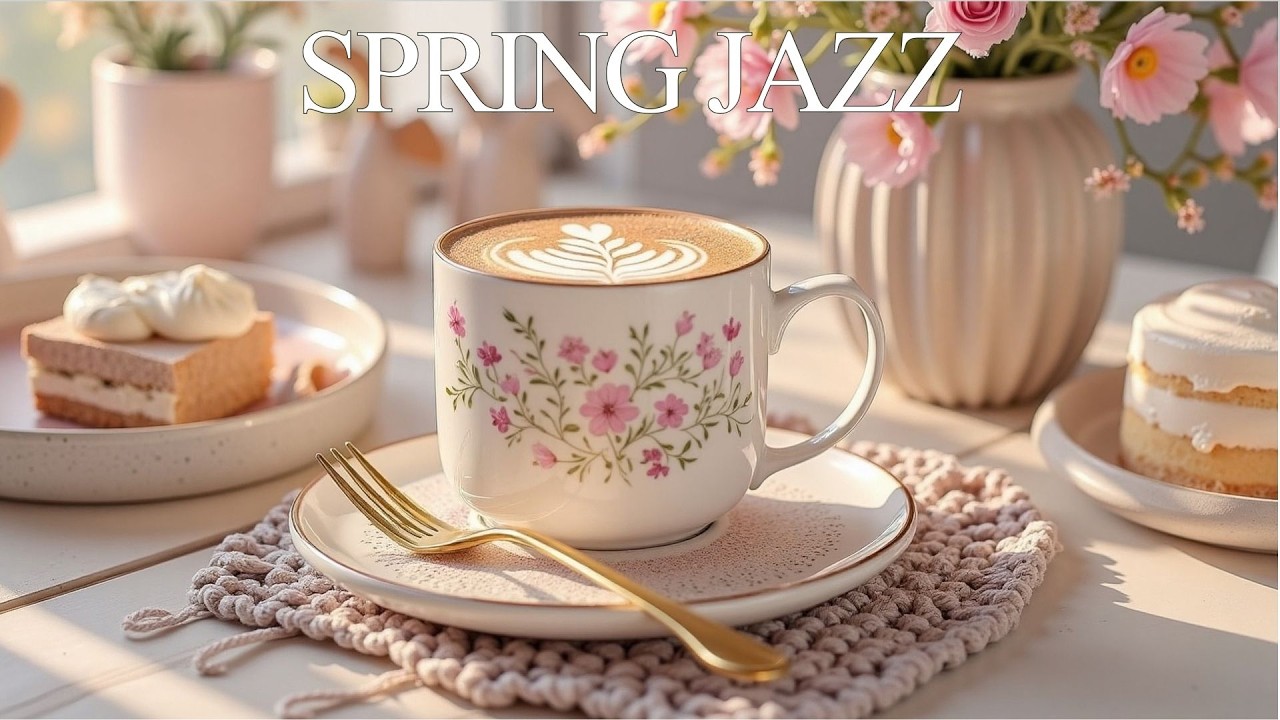 Spring Jazz Cafe Vibes ☕ Cozy Coffee Shop Jazz & Relaxing Morning Piano Music