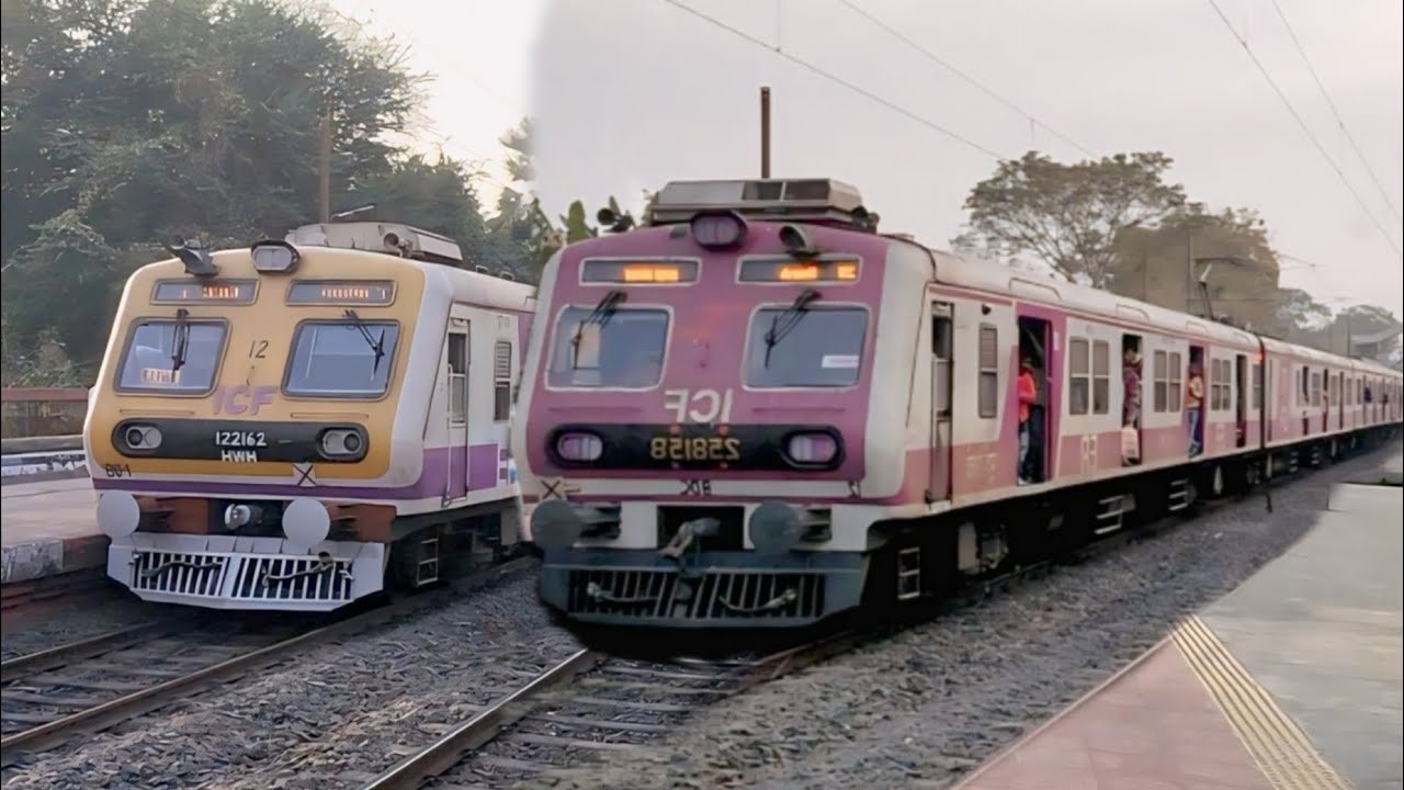 ⚡ 110 v/s 130  Back to Back ICF Local+ Express Train Passing Railway Station Omg 