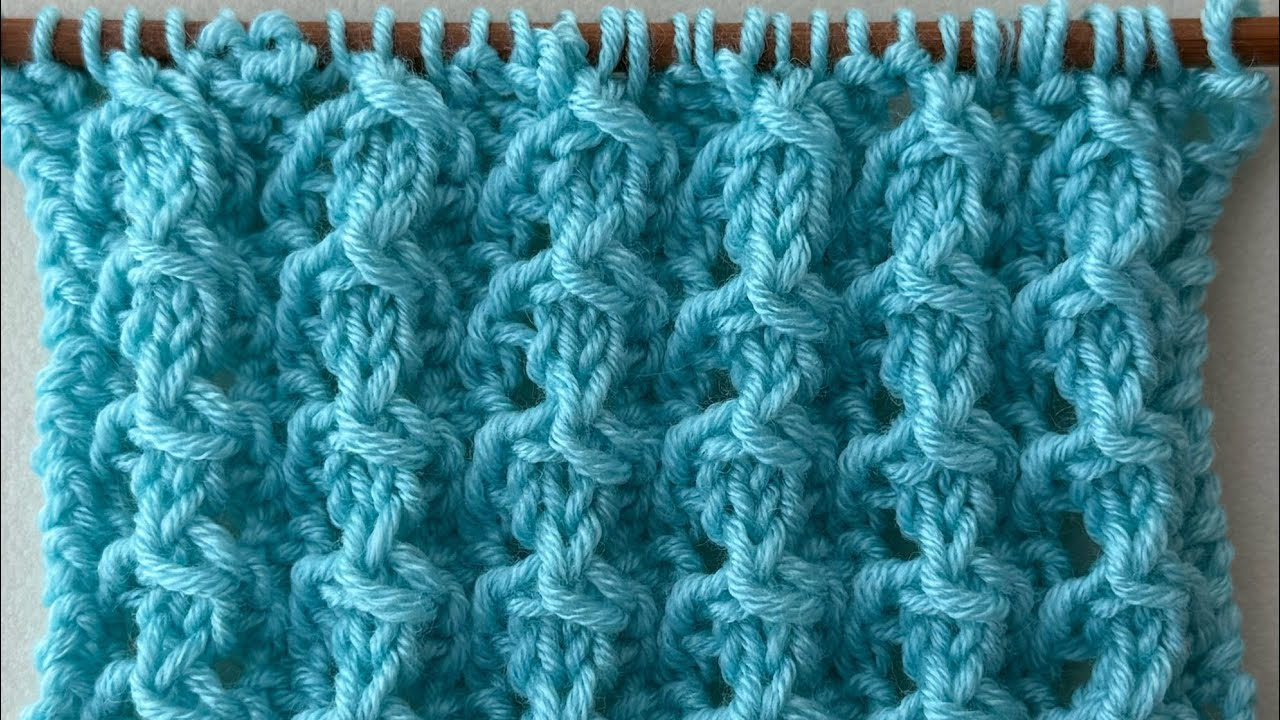 Tutorial punto a maglia splendido. Punto elastico e traforato. Per sciarpe,cardigan. Punto 52 🎄💫🎁♥️