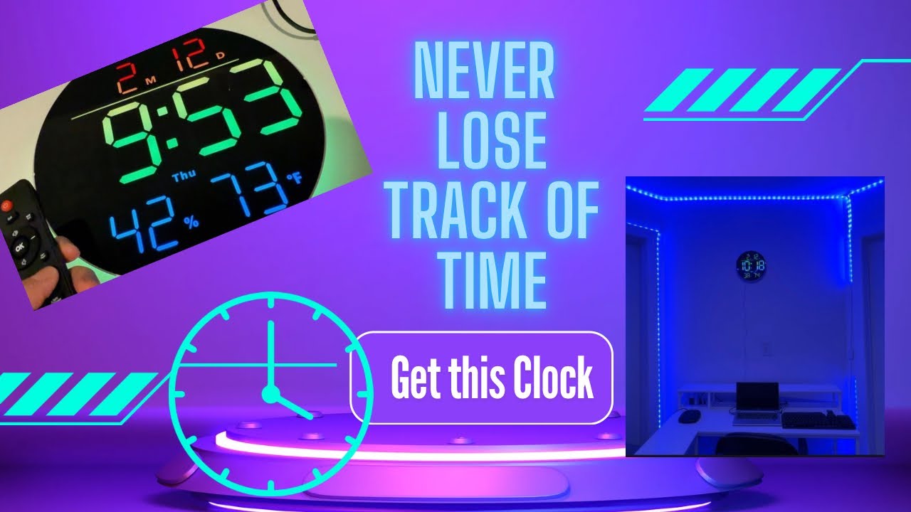 Perfect Clock for a Gaming Room 🎮 | Large LED Display + Countdown Timer + Color Modes