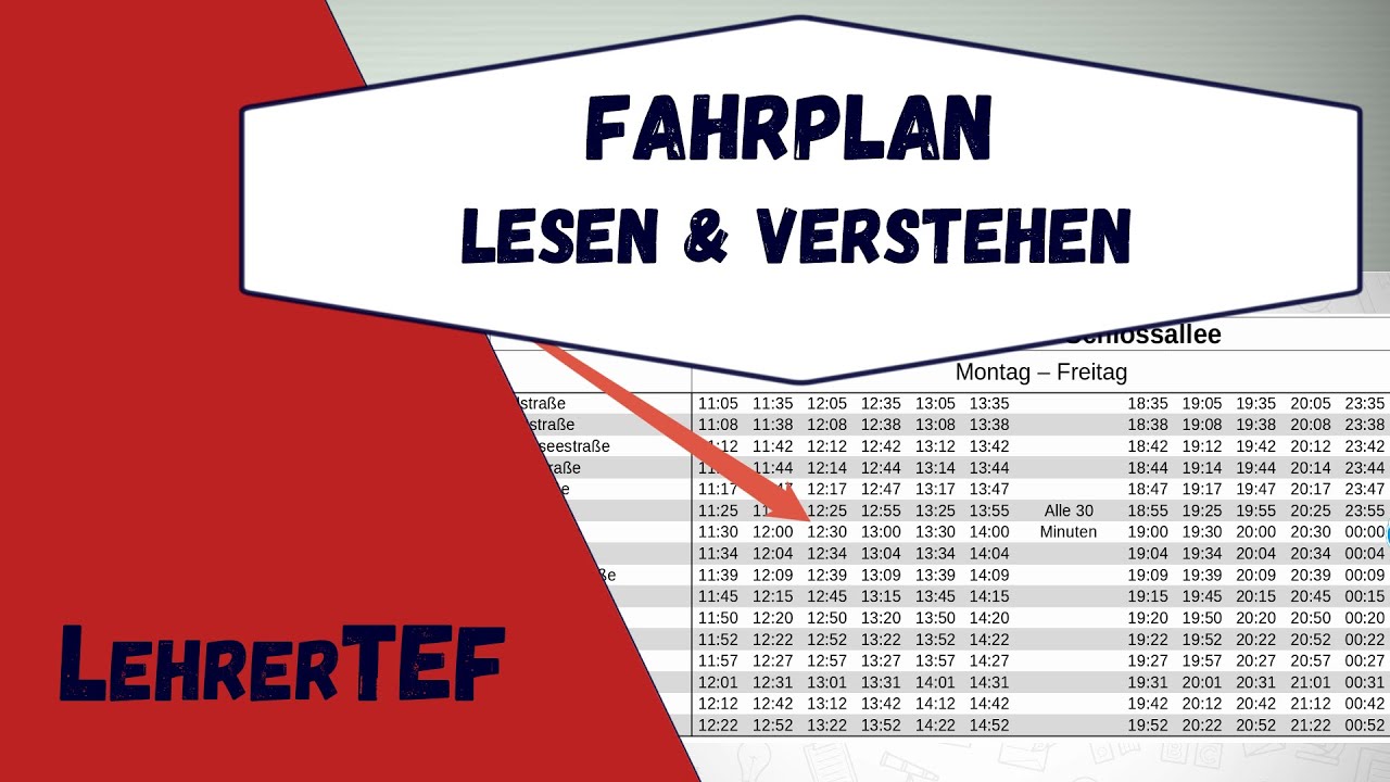Fahrplan - lesen und verstehen