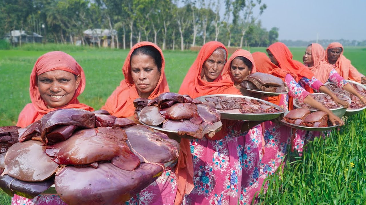Buffalo Liver & How Village Ladies Cooking? Different Way Buffalo Koliza Vuna & Hodgepodge Recipe