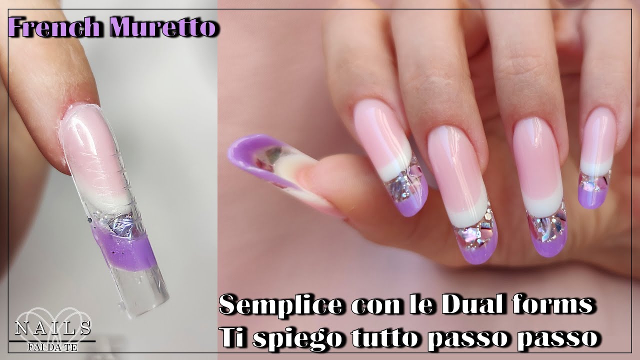 Ricostruzione unghie French muretto Acrygel e Dual forms | Le conchiglie incapsulati
