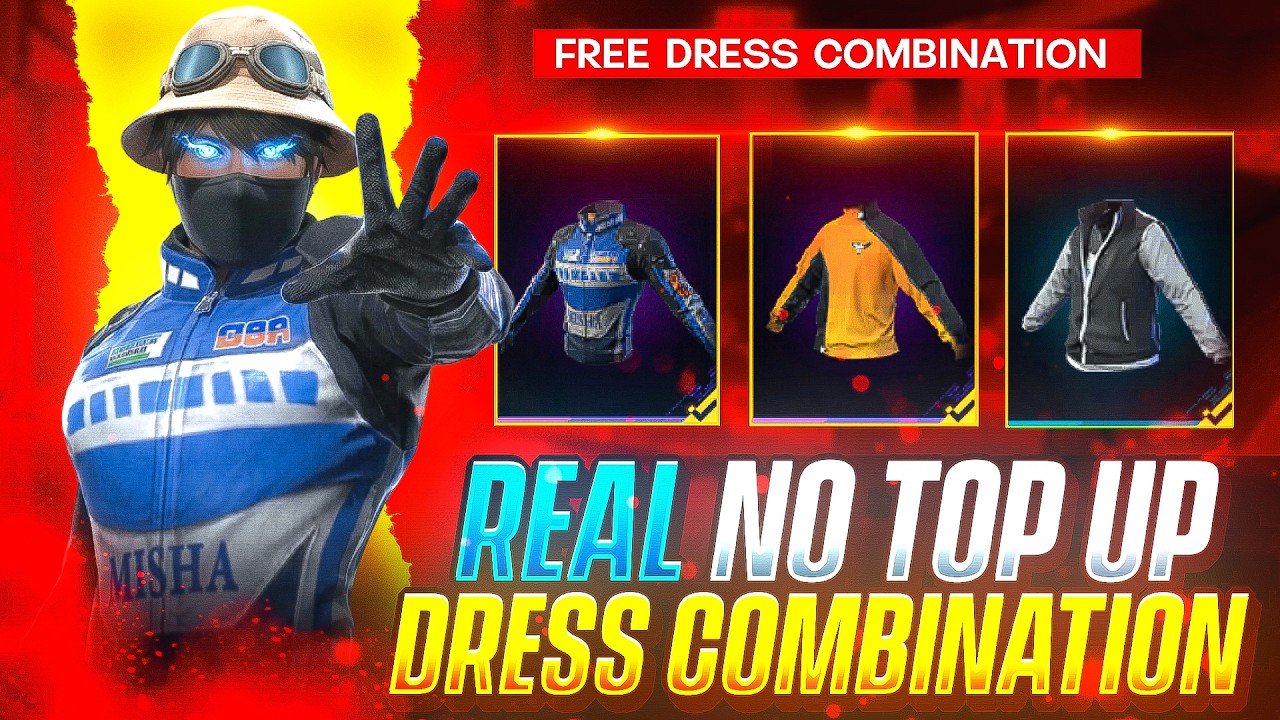 FF REAL NO TOP UP DRESS COMBINATION ✨ || BEST NO TOP UP DRESS COMBINATION 💀 || MAD HYPER GAMING 🔥