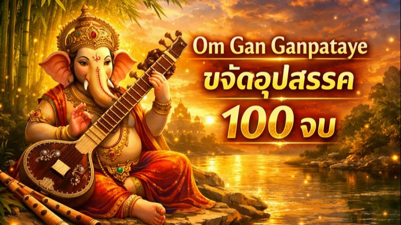 เพลงสวด Om Gan Ganpataye (100 จบ) ซีตาร์-ขลุ่ยอินเดีย ดึงดูดทรัพย์ #สวดมนต์