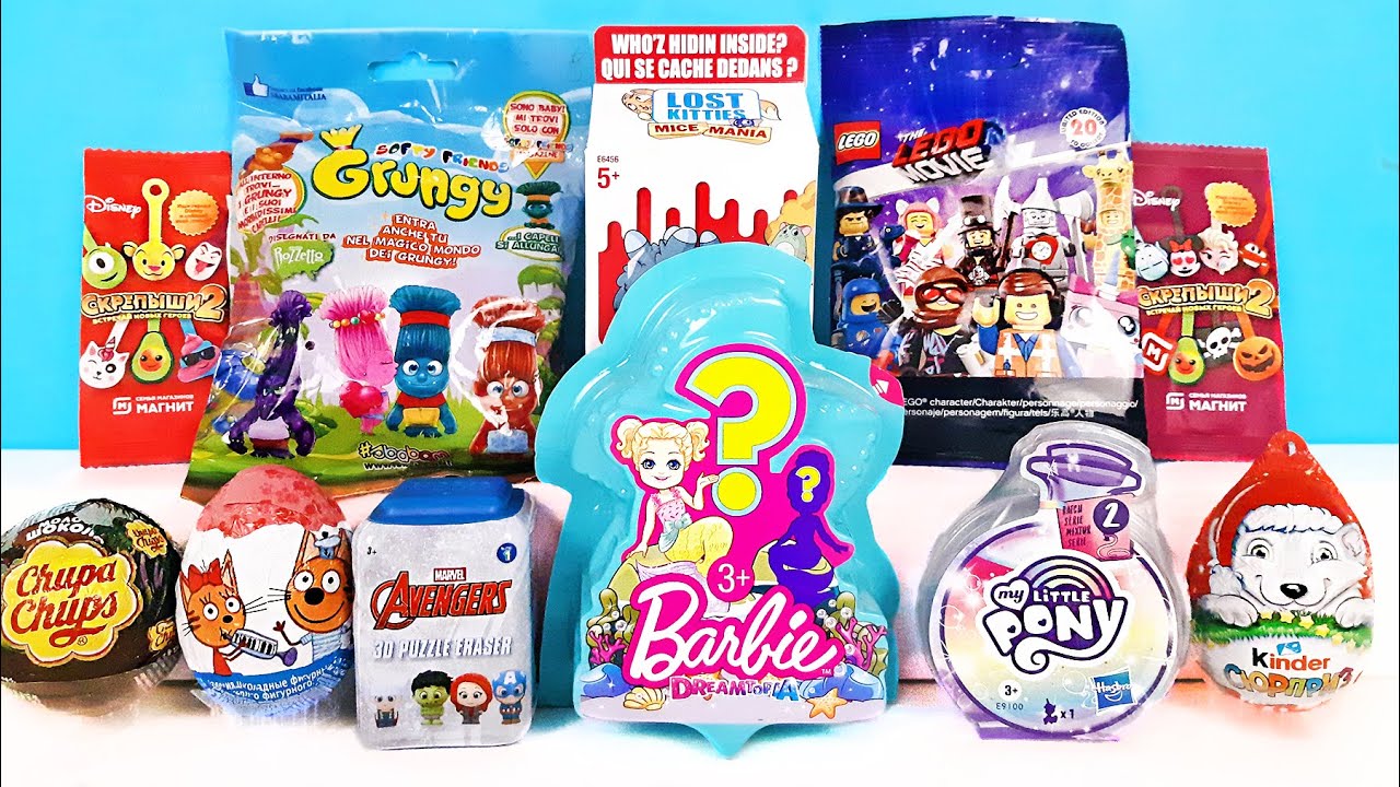 СЮРПРИЗ MIX! Барби, My little pony, Три кота, Скрепыши 2, Мстители, LEGO Unboxing Kinder Surprise