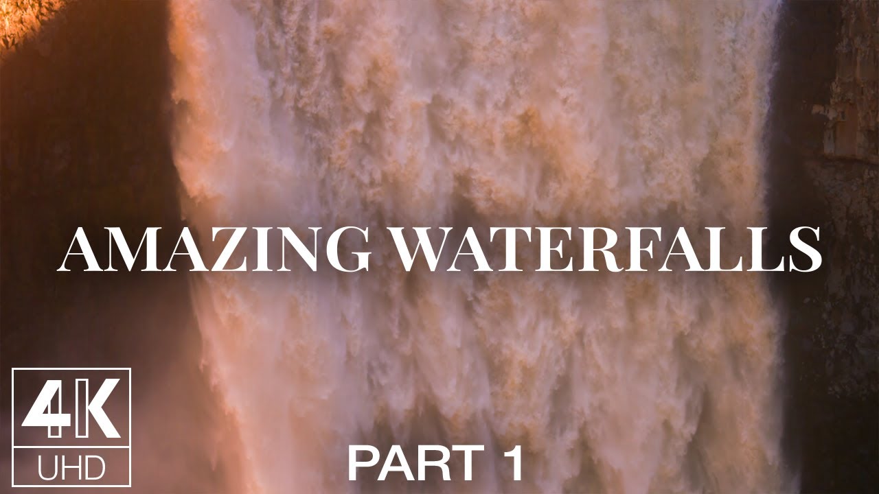 Peaceful Beauty of a Mighty Waterfall in Slow Motion - Amazing 4K Screensaver + Ambient Music - Ep 1