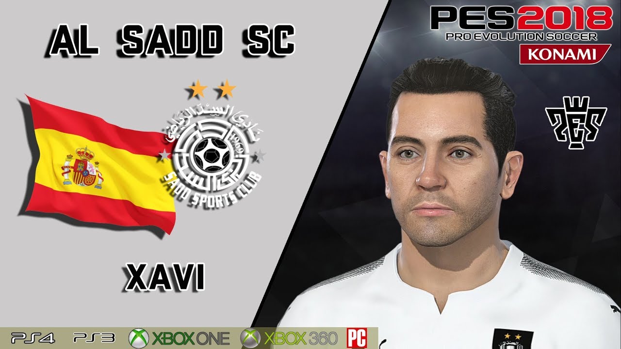 XAVI face+stats (Al Sadd SC) How to create in PES 2018