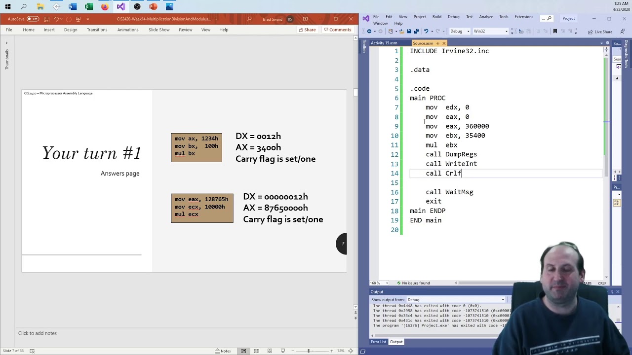 x86 Assembly Language - Integer Multiplication, Division, and Modulus Operations