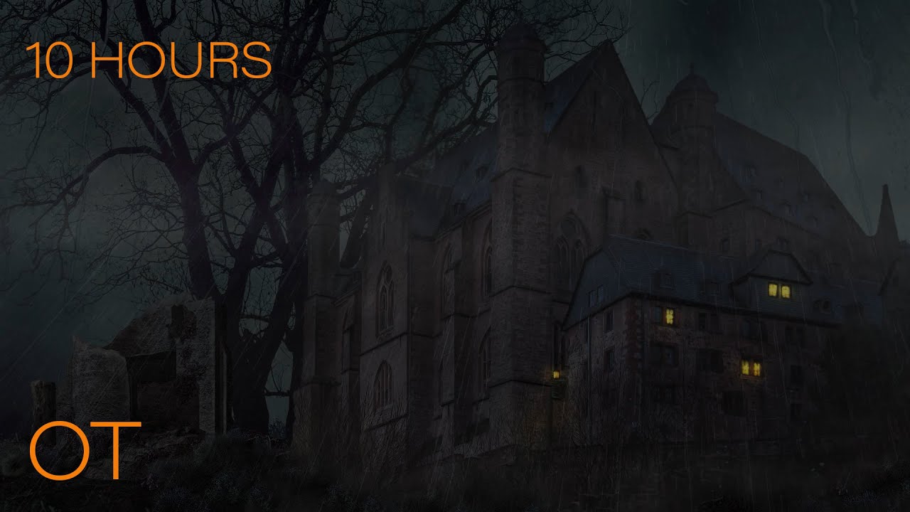 Spooky Stormy Night at the Old Castle| Thunder & Rain with Spooky Ambient Sounds |10 HOURS HaLlOwEeN
