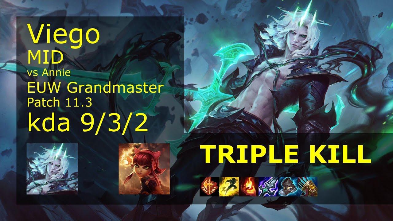 Viego Mid vs Annie - EUW Grandmaster 9/3/2 Patch 11.3 Gameplay