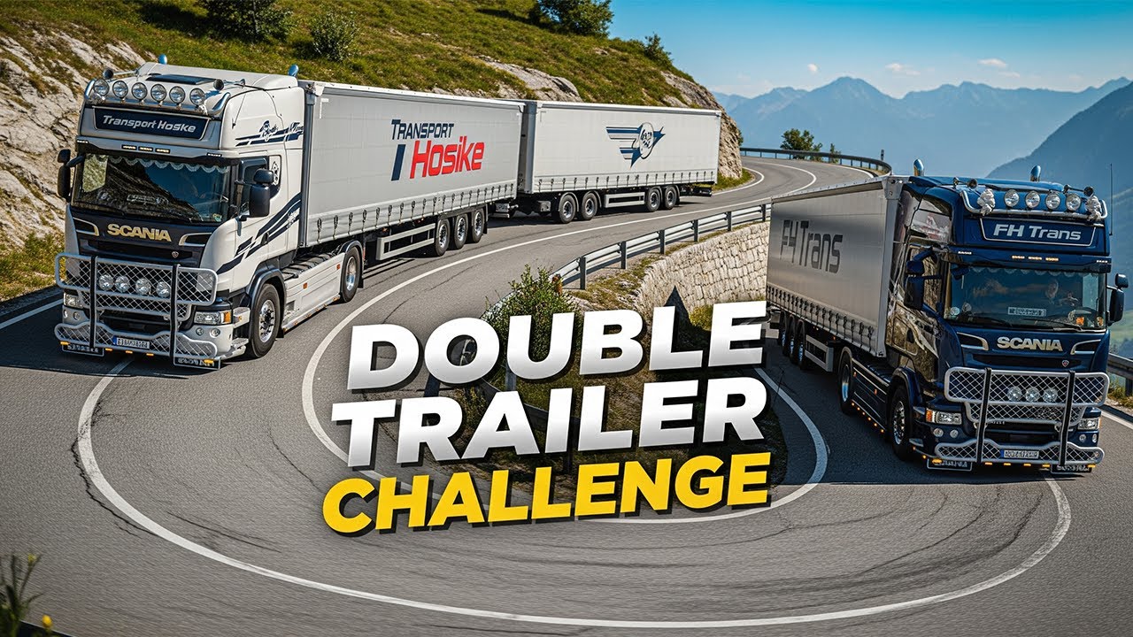 High Risk Roads in Greece 🚛 Scania Double Trailer CONVOY ETS2