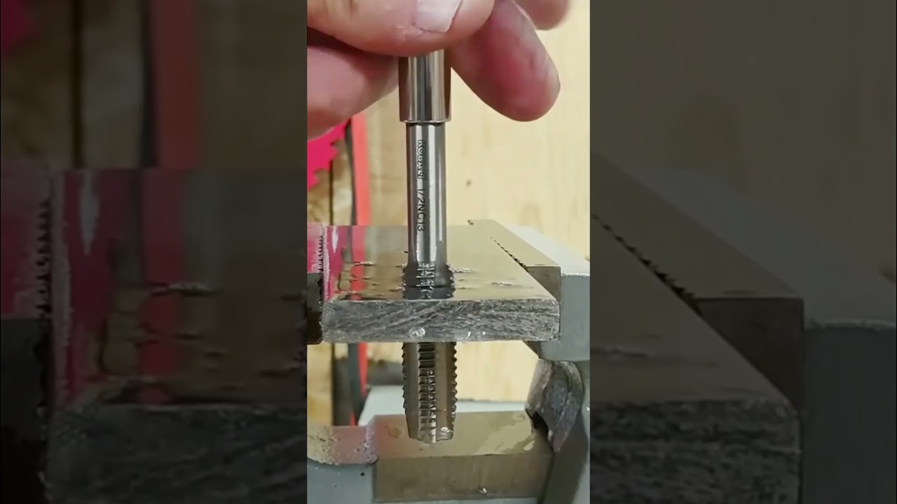 Tap Cutting Threads Into Steel #diy #howto #tools