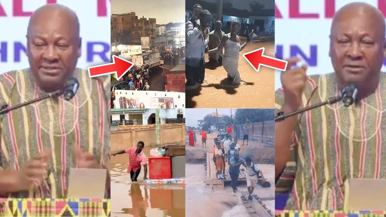 FLOOD WAHALA! Prez MAHAMA Exp0ses Causes Of Flood In Accra - FULL STORY