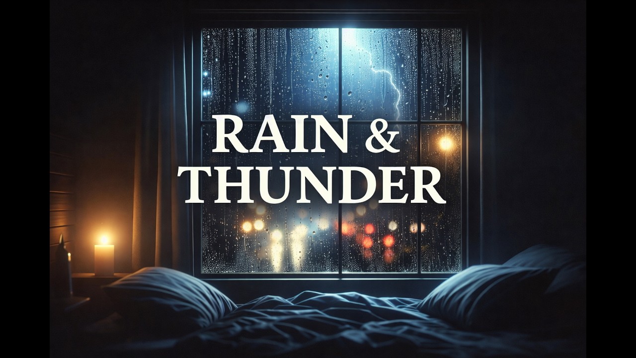 Night Rain on Window | Deep Sleep Rain Sounds (8 Hours Black Screen)