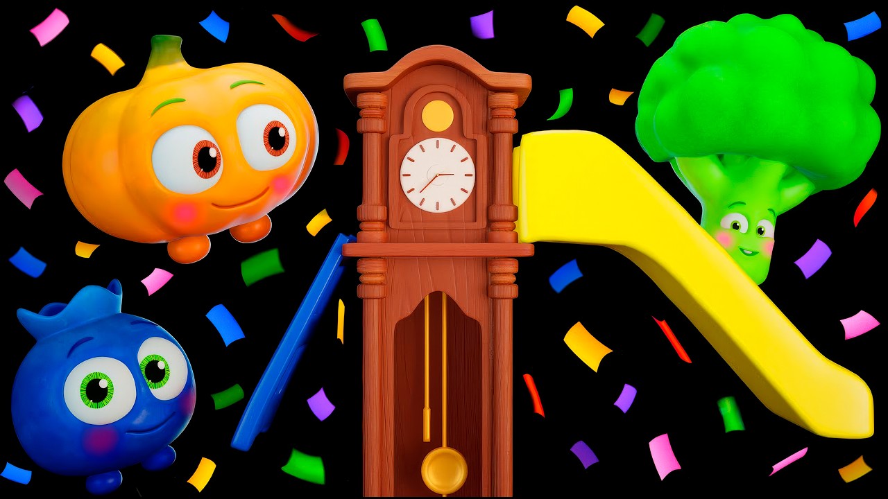 Frutas Divertidas Sensorial + MÁS | Frutas Bailarinas 🍓 Hickory Dickory Dock