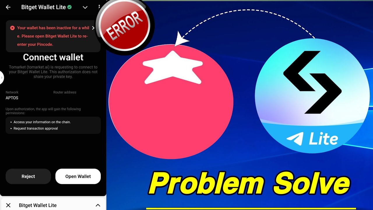 ToMarket Wallet Connection Problem | Fix Bitget Wallet Lite Connection Issue Step-by-Step