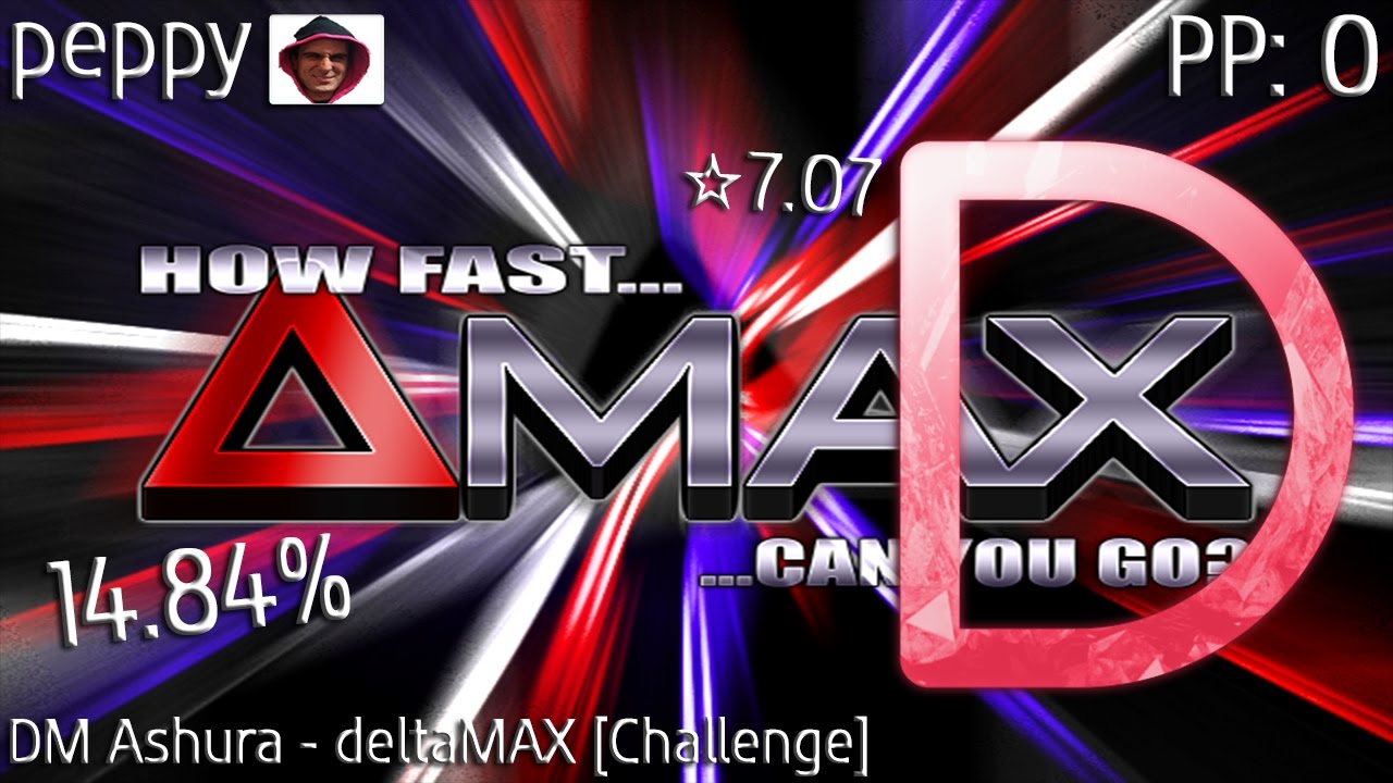 peppy | DM Ashura - deltaMAX [Challenge] | 16 /  636x (14.84%) | 0 pp