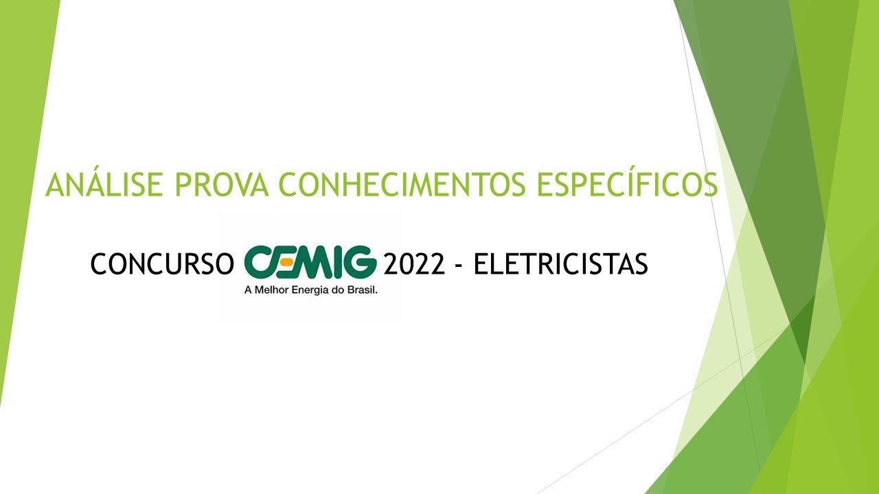 Concurso Cemig Eletricistas - Análise prova 2022 Conhecimentos Específicos