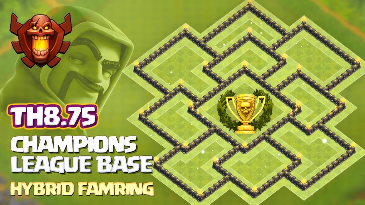 Town Hall 8.75 Champions League Farming Base + Replays (January 2017)