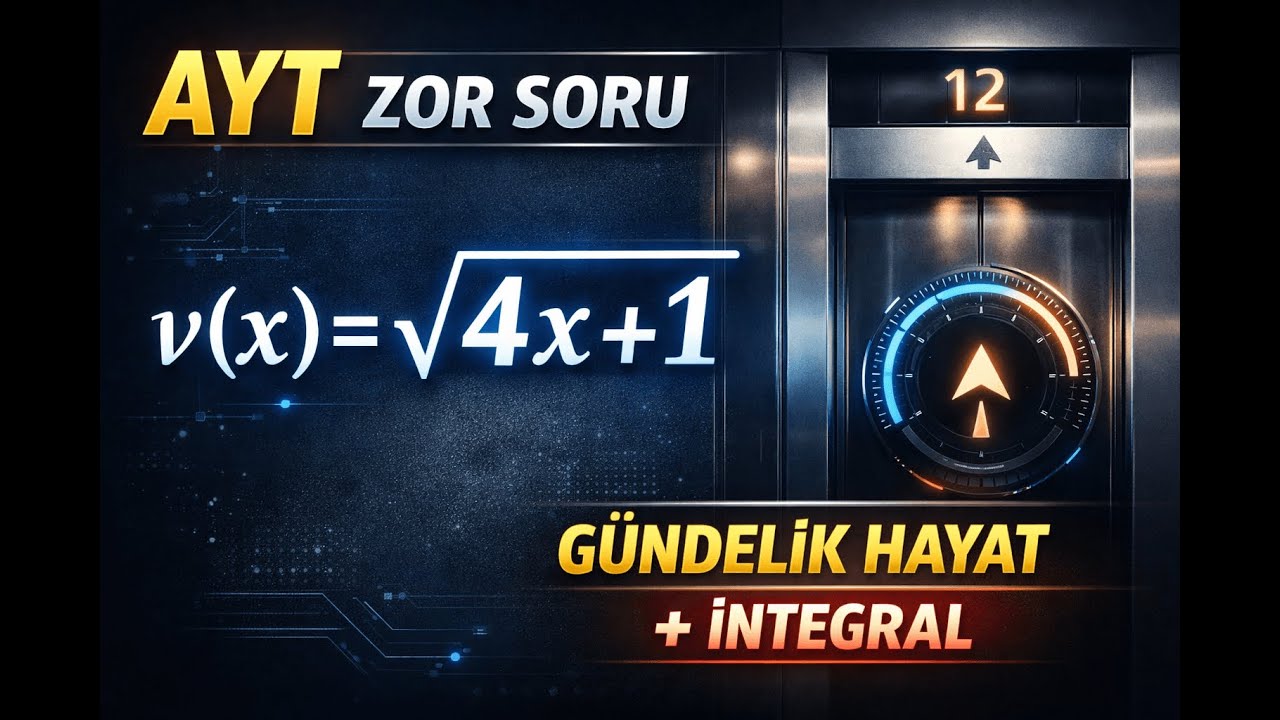 AYT Matematik | Türev + İntegral | Akıllı Asansör Problemi (Zor & Seçici)