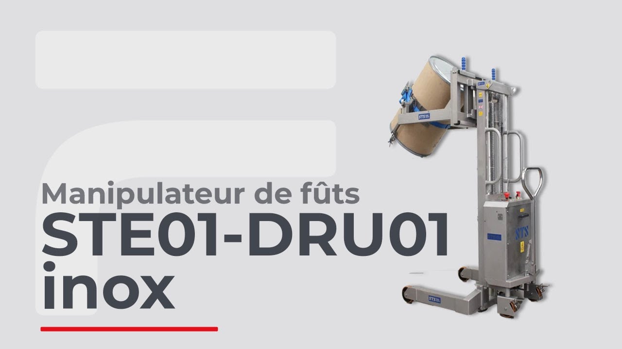 Chariot à fûts STE01 DRU01 : Levage et rotation de fûts
