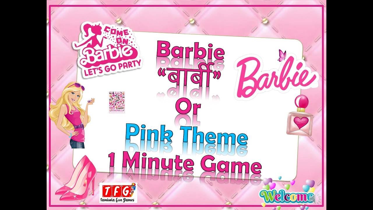 Barbie Theme or Pink Theme one Minute game | Barbie Punctuality game Pink Theme Party game