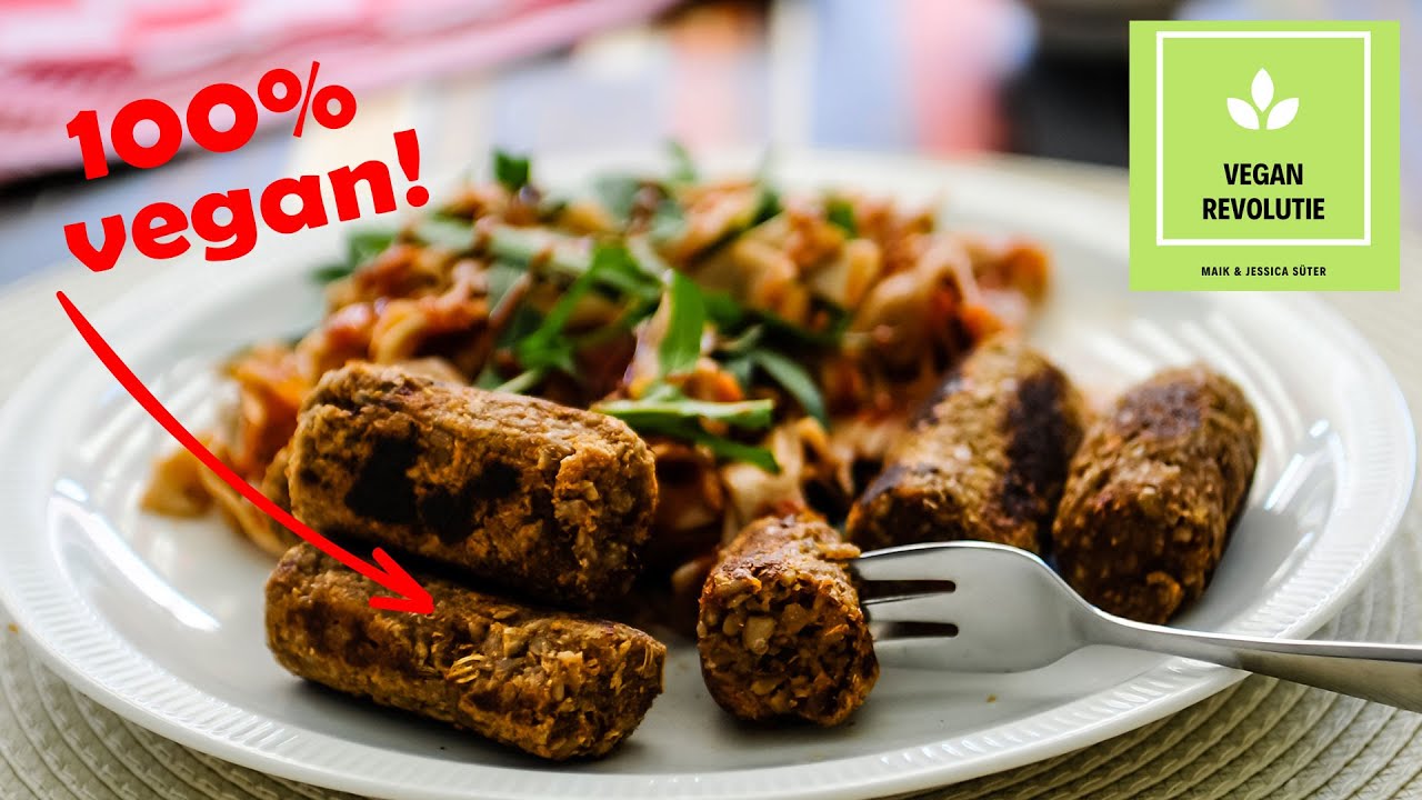 ZONNEBLOEMPITWORSTJES (heerlijke en onbewerkte vleesvervanger) | @veganrevolutie door Jessica S&uuml;ter