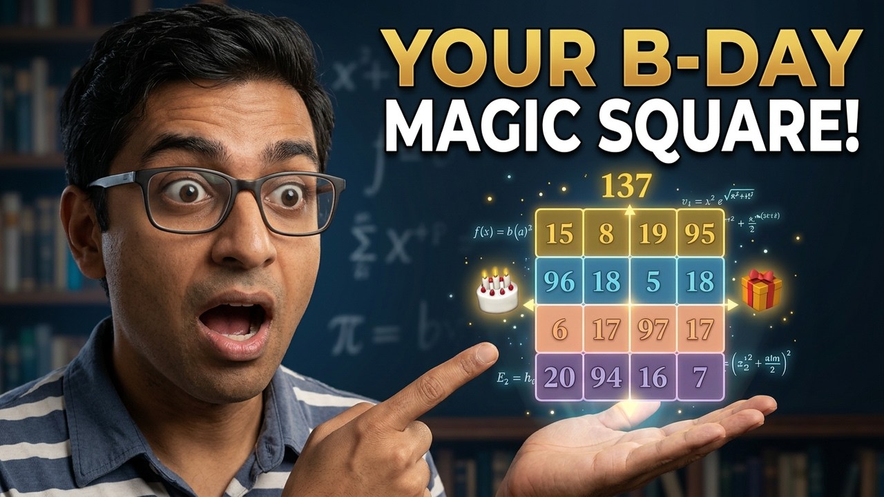 Magic Square From Your Birthday | Every Row, Column & Diagonal Adds to YOUR Birthday 🎂