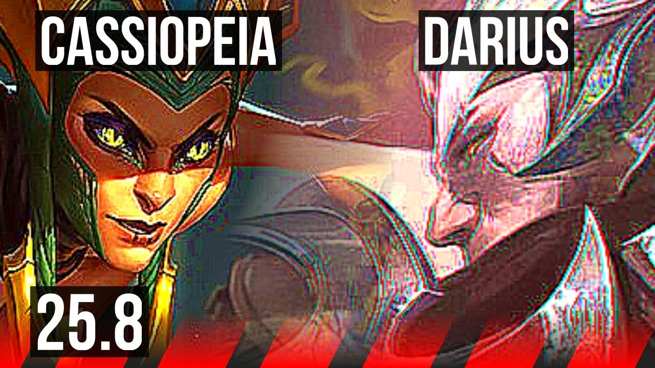 CASSIOPEIA vs DARIUS (TOP) | 9 solo kills, Godlike | EUW Grandmaster | 25.8