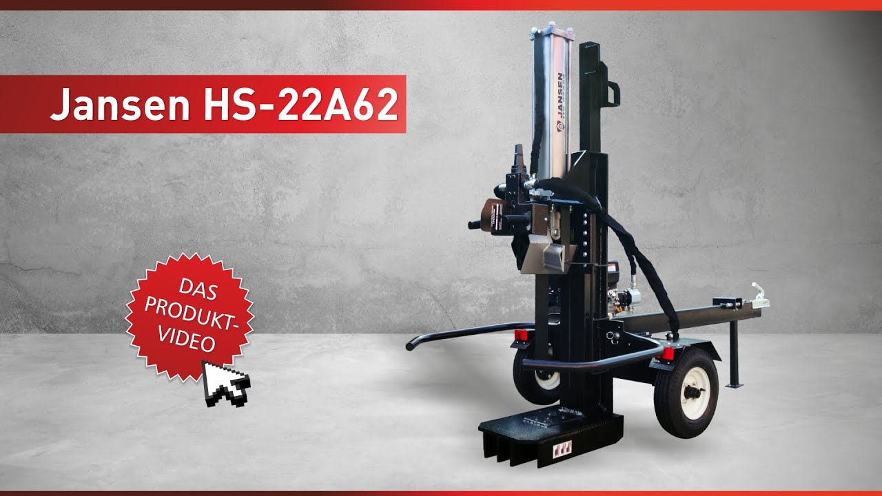 Holzspalter Jansen HS-22A62, 22 t, 62cm, Benzinmotor, stehend+liegend