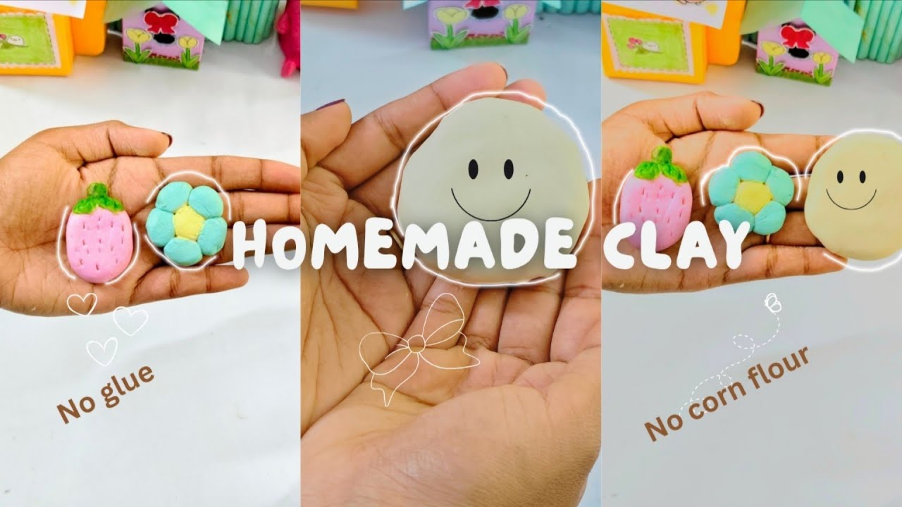 Homemade Air Dry Clay🌷 || No cook❌ No glue ❌No cornflour❌ ||  It's my bliss✨ 