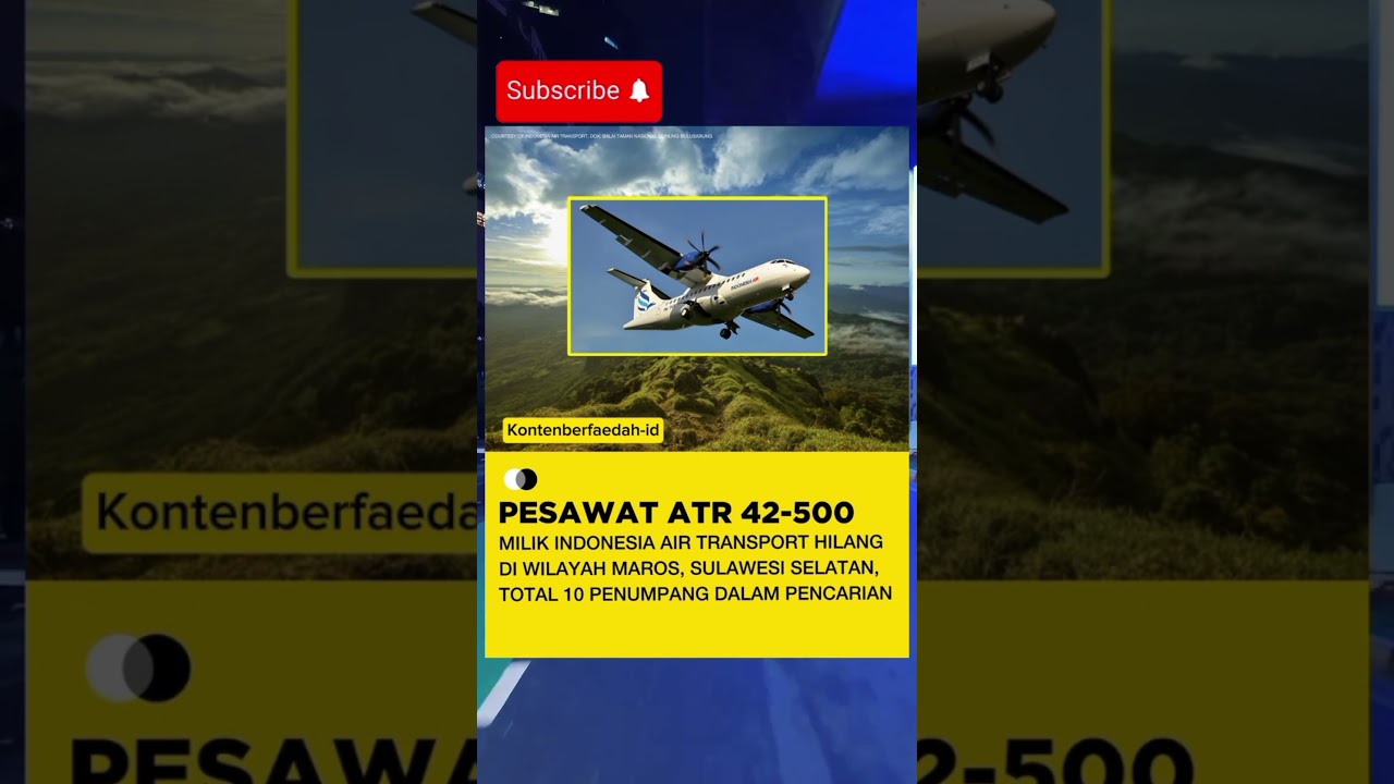PESAWAT ATR 42-500 MILIK INDONESIA HILANG TERJATUH DI MAROS SULAWESI SELATAN ❗❗😱😱 