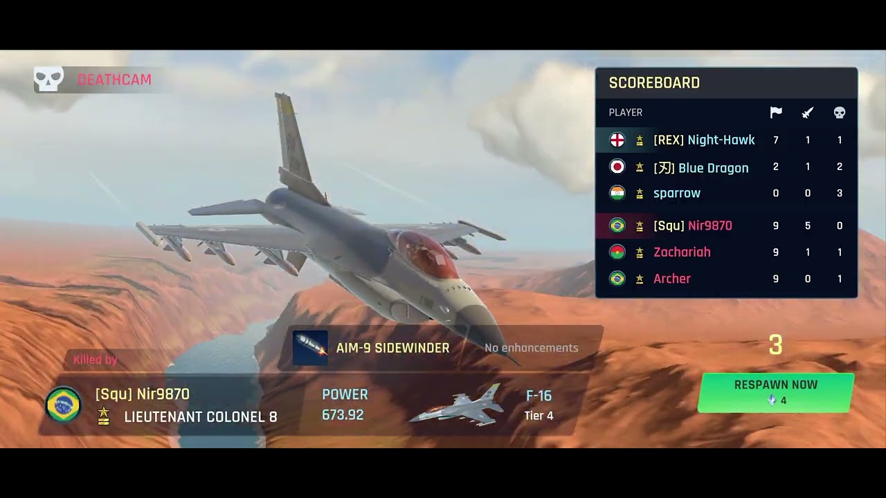 Sky Warriors - Flight Game Play - PayLoad - Defeated