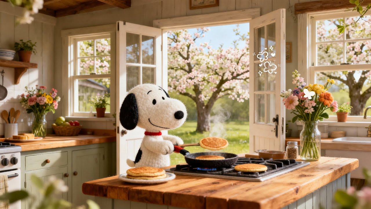 Snoopy’s Spring Kitchen Moments✨ Warm Lofi for Relax & Comfort