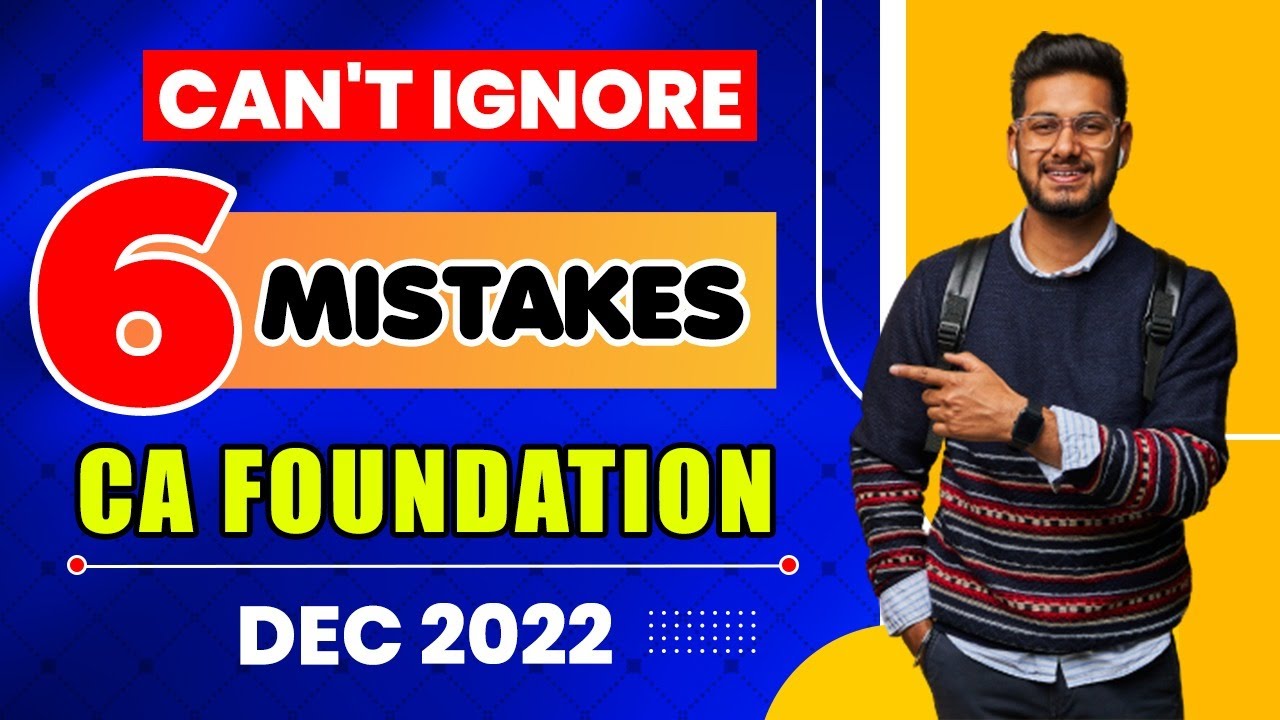 Can't Ignore 6 Mistakes in CA foundation Dec 2022 Exams #shorts